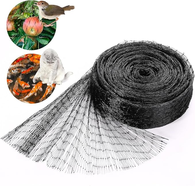 GWHOLE 33x13 Ft Garden Bird Netting for Garden Plant Tree Protection Chicken Coop Pond Net, Black