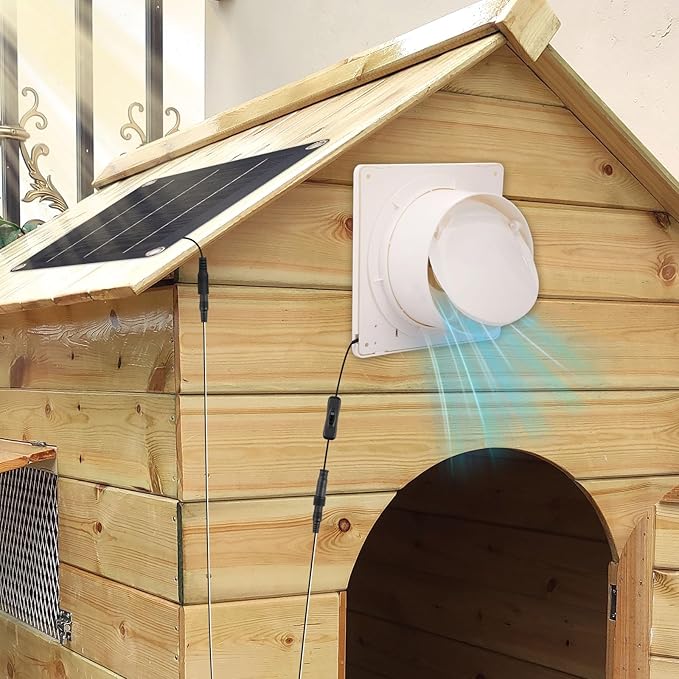 Solar Powered Exhaust Fan for Chicken Coop, Solar Powered Fan for Dog House, Waterproof Solar Exhaust Fan, Solar Ventilation Fan, Solar Fan for Chicken Coop