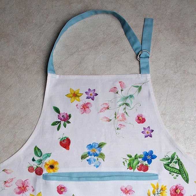 Maison d' Hermine 100% Cotton Apron for women with Pocket Kitchen Chef Apron for Men Cooking Easter Decorations