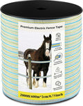 1 Roll 3/4 Inch x 2000 ft Electric Fence Tape for Livestock Polytape Fencing Horse Fence with High Visibility(Green)