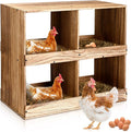 Chicken Nesting Boxes 4 Compartment Wooden Chicken Laying Boxes for Hens Ducks Poultry Easy Egg Collection
