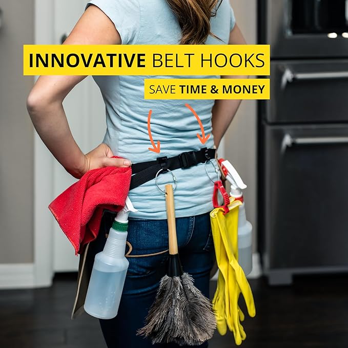5-Pocket Waterproof Professional Cleaning Apron. Made for Pro Cleaners. Like a Cleaning Caddy Around Your Waist