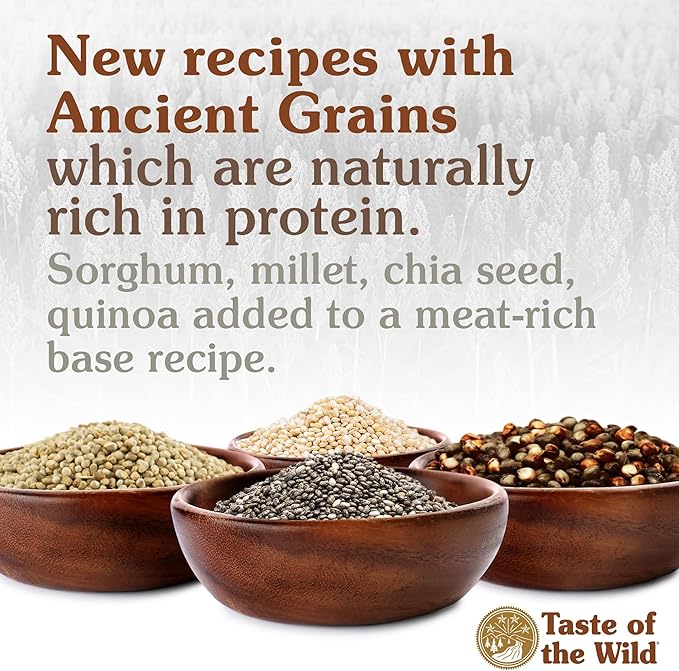 Taste of The Wild with Ancient Grains Ancient Mountain Canine Recipe with Roasted Lamb Dry Dog Food, Made with High Protein from Real Lamb and Guaranteed Nutrients and Probiotics 14lb