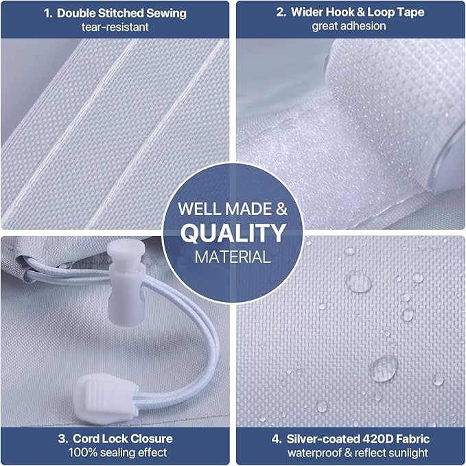 Loviga Portable AC Window Vent Kit for Sliding Door, 100% Sealing Portable Air Conditioner Window Kit Seal Kit for AC Unit Clothes Dryer, 31X86 Inch Length Adjustable, Waterproof, No Drilling