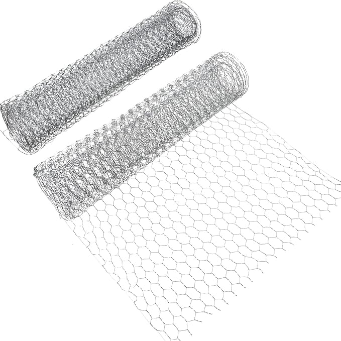 SATINIOR 2 Sheets Chicken Wire Net for Craft Work, Galvanized Hexagonal Wire Mesh (13.7 x 80 Inches, Silver)