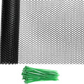 1-Pack Floral Chicken Wire Mesh, 15.7 in x 9.8 ft Plastic Hexagonal Chicken Wire Fencing with 50 Garden Ties for Poultry Netting/Garden/Plant Protection [Black]