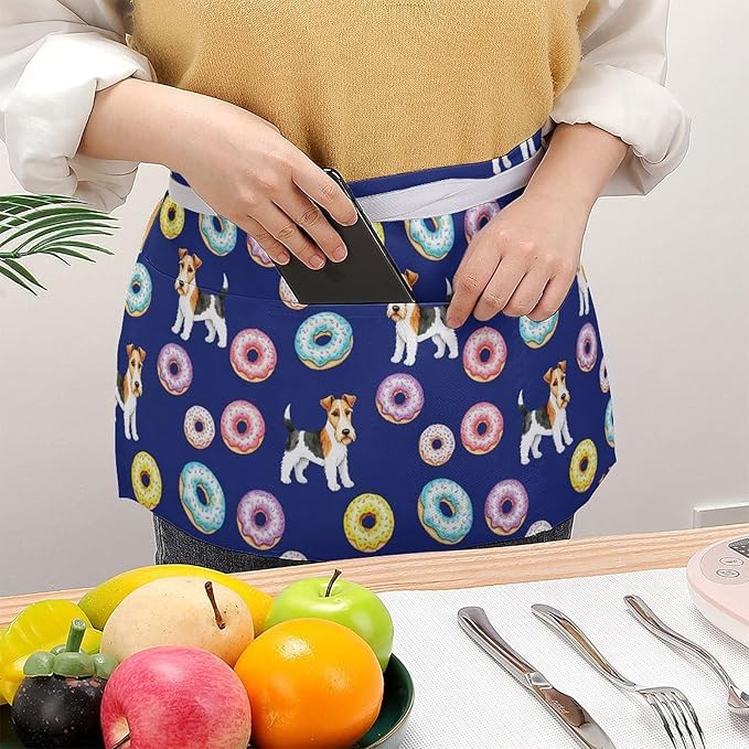 Waterproof Half Waist Apron Kitchen Chef Apron for Cooking Server Waitress