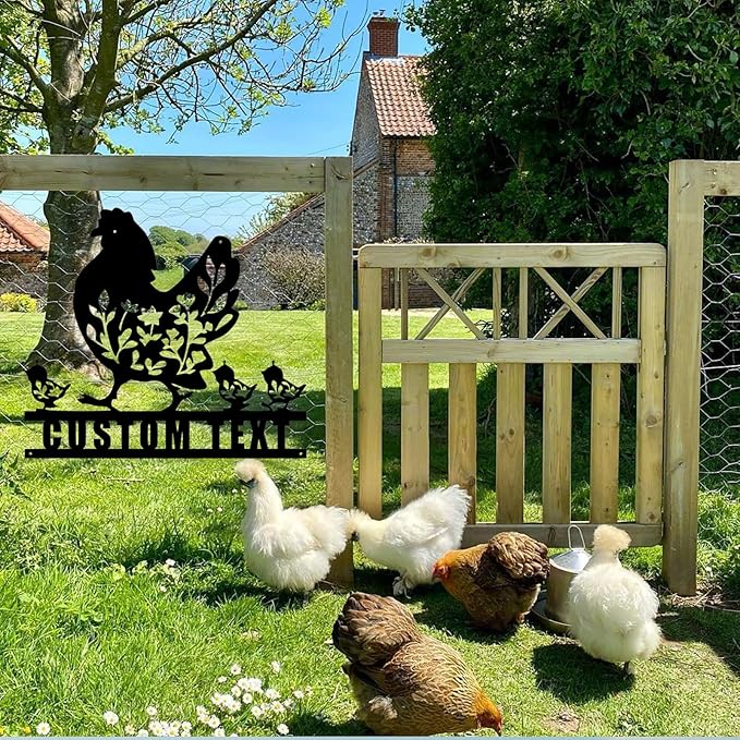 Custom Chicken Coop Metal Sign, Personalized Chicken Coop Sign for Outside, Custom Metal Hen House Farm Signs, Chickens Hen House Farmhouse Wall Art Decor