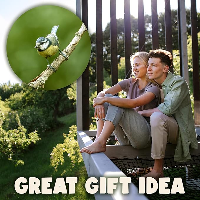SWISSINNO Bird Feeders - No Mess Hanging Bird Feeder for Outdoors - Smart Birds Davos Spill Proof Wild Cardinal & Small Bird Feeder with Integrated Seed Catcher Tray - Dual Chamber - Green