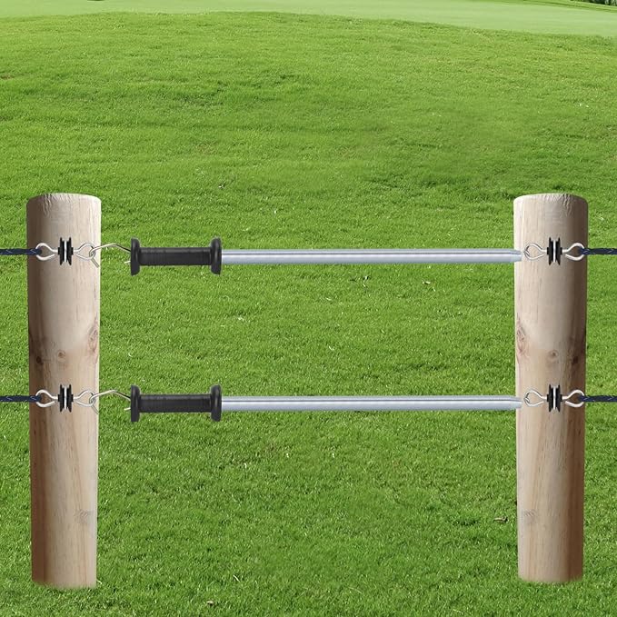 4 Set Electric Fence Gate Kit,Electric Fence Handles with Spring,16 Ft Retractable Electric Fence Gate