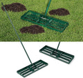 Happygrill Lawn Leveling Rake, Heavy Duty Lawn Level Tool for Soil w/67” Handle, Dirt Ground Leveler, Effort-Saving Landscape Rake for Garden, Backyard, Golf Course, Farm, Pasture (30" x 10", Green)