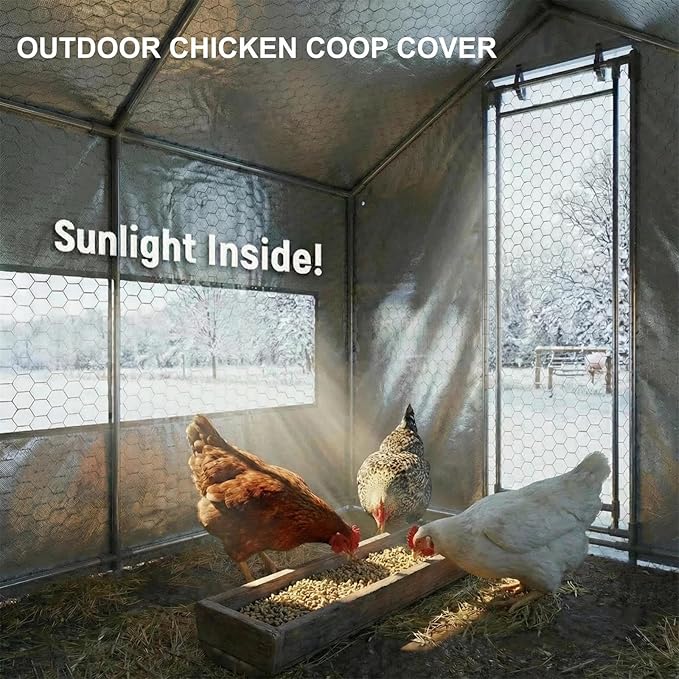 Chicken Coop Cover 6.6x6.6x6.6ft All-Weather, Premium 600D Oxford Fabric – Waterproof, Snowproof & UV-Resistant Outdoor Chicken Coop Protection (Cover Only)