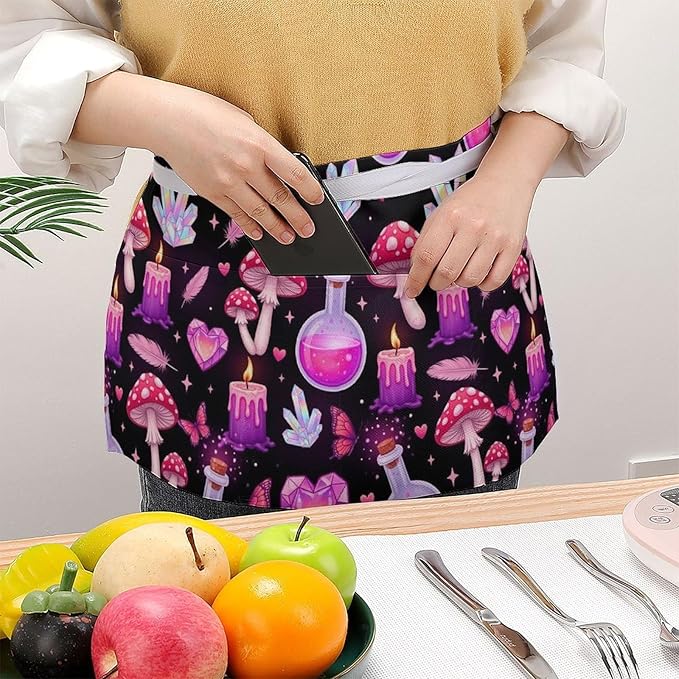 Server Waitress Waist Apron Cooking Kitchen Restaurant Aprons for Women Men