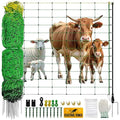 Electric Fence Netting, Portable Livestock Fencing for Sheep, Cattle, Net Fencing Kit with 14 Posts Double Spiked, Movable Poultry Netting for Backyards, Homesteaders, Farms Ranches (164 * 42.5)