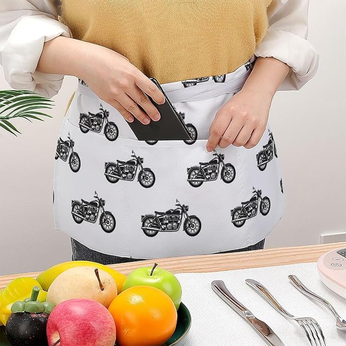 Short 3 Pockets Waist Waiter Waitress Half Apron Waterproof Chef Aprons