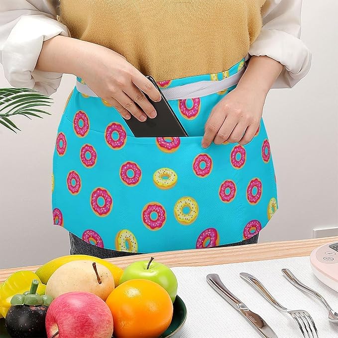 Unisex Half Waiter Waist Short Apron Waterproof Chef Works Waitress Aprons