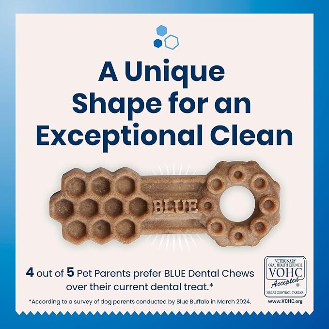 Blue Buffalo Dental Chews Medium Natural Dog Treats, Chicken & Spearmint 34.5-oz Bag (42 Count)