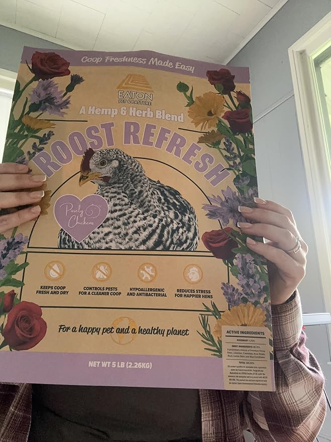 Eaton Pet and Pasture Roost Refresh, Aromatic Herb and Hemp Blend, Odor Eliminator, Coop Freshness Made Easy, 5LB