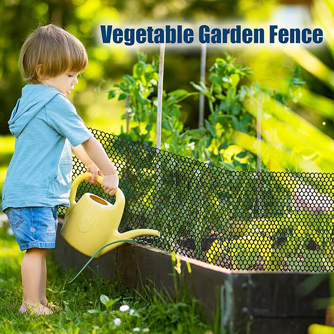 Heavy-Duty Black Plastic Chicken Wire Mesh, 16in x 16.4ft Plastic Mesh Roll with 30 Zip Ties for Poultry Coop, Rabbit Run, Plant Support, Garden Fencing and Balcony Barrier