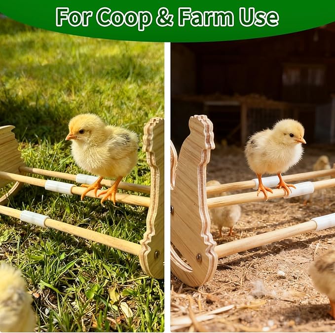 Chicken Perch for Coop Roosting Bar: Chick Toys Stand Pine Wood Rooster Perches for Brooder for Baby Chicks
