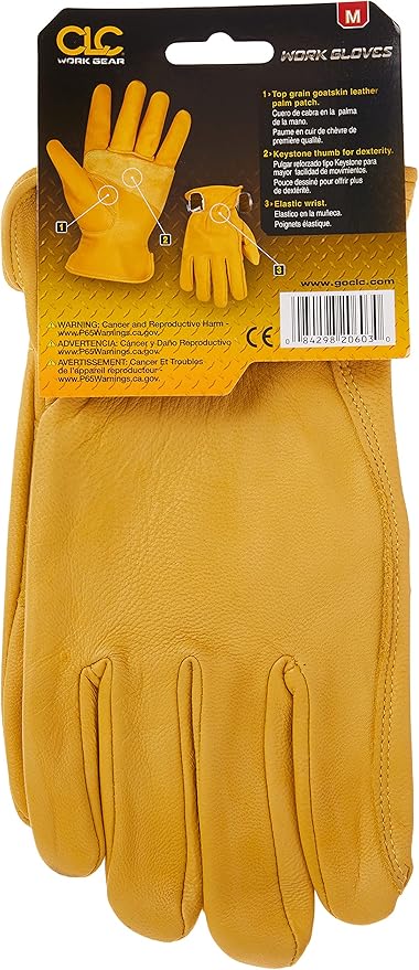 Custom Leathercraft2060M Top Grain Goatskin Work Gloves, Medium