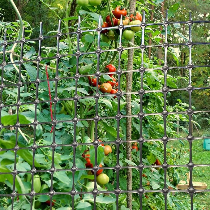 Heavy Duty Plastic Fence Roll 39" x 50' - 0.8x0.8 Inch Chicken Wire Mesh, Reusable Fencing for Garden, Rabbit/Poultry Protection, Balcony & Plant Defense (Black)
