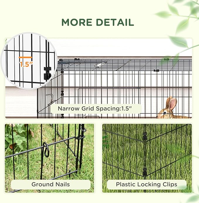 PawHut Metal Chicken Coop, 73" x 30" x 20" Chicken Run Pen for Yard with Cover, Portable Catio Poultry Cage Indoor Outdoor Backyard, Cat Cage for Rabbit, Duck, Hen, Small Animal, Chinchillas, Green