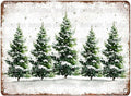Vintage Winter Tin Sign Retro Christmas Tree Metal Sign Funny Nostalgic Rustic Wall Decor Decorations For Home Outside Porch Cafe Kitchen Bar Bedroom Office Living Room 16 * 12In