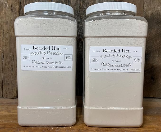 Poultry Powder - All Natural Chicken Dust Bath - 3 Organic Ingredients: Limestone Powder, Hardwood Ashes & Fossil Shell Flour (12 Pound)