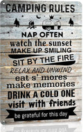 Camper Decor Camping Rules Sign Rv Signs For Campers Camping Metal Tin Signs Camping Accessories Camper Decorations For Inside Campers Gifts Campsite Lake Cabin Wall Art Decor Decorations