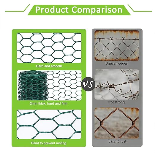 Floral Chicken Wire for Craft - Heavy Duty Galvanized Hexagonal Wire Netting for Garden, Floral Arrangements, Crafts, 4 inch(H) x 158 ft(L), with Gloves, Cable tie, Plier
