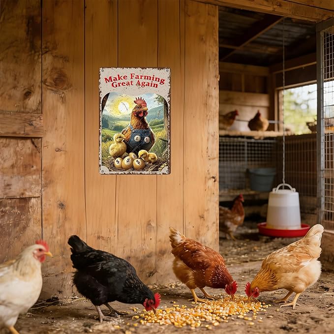 Make Farming Great Again Chicken Coop Signs Rustic Farmhouse Chicken Coop Farmers Market Decor Backyard Poultry Lovers 12x8 Inch