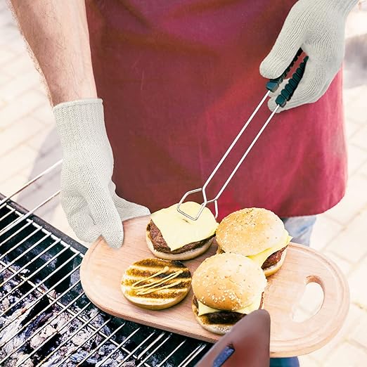 GSAFEME 12 Pairs Cotton Glove Liners for BBQ, Cooking, Grilling, Food Handling - Safety Work Gloves Hand Saver, Large