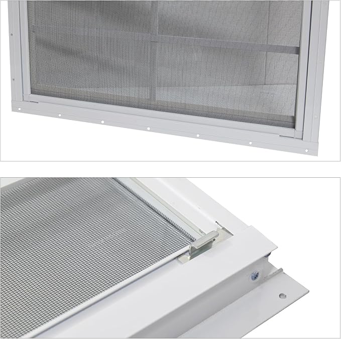NeatiEase 2 Pack Shed Windows, 24" x 24" Flush Mount Window with Tempered Glass and Fiberglass Screen for Shed, Chicken Coop, Playhouse, Household, Garage