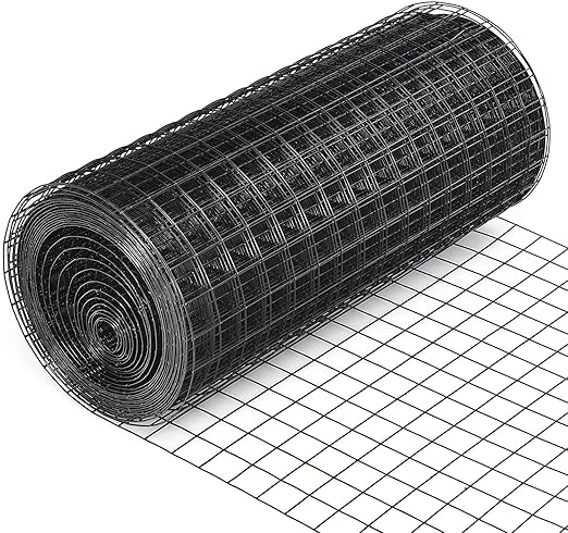 Fencer Wire 16 Gauge Hardware Cloth, Black Vinyl Coated Welded Wire Mesh, Chicken Coop Wire Fence, 1.5 inch x 1.5 inch Grid (2 ft. x 100 ft.)
