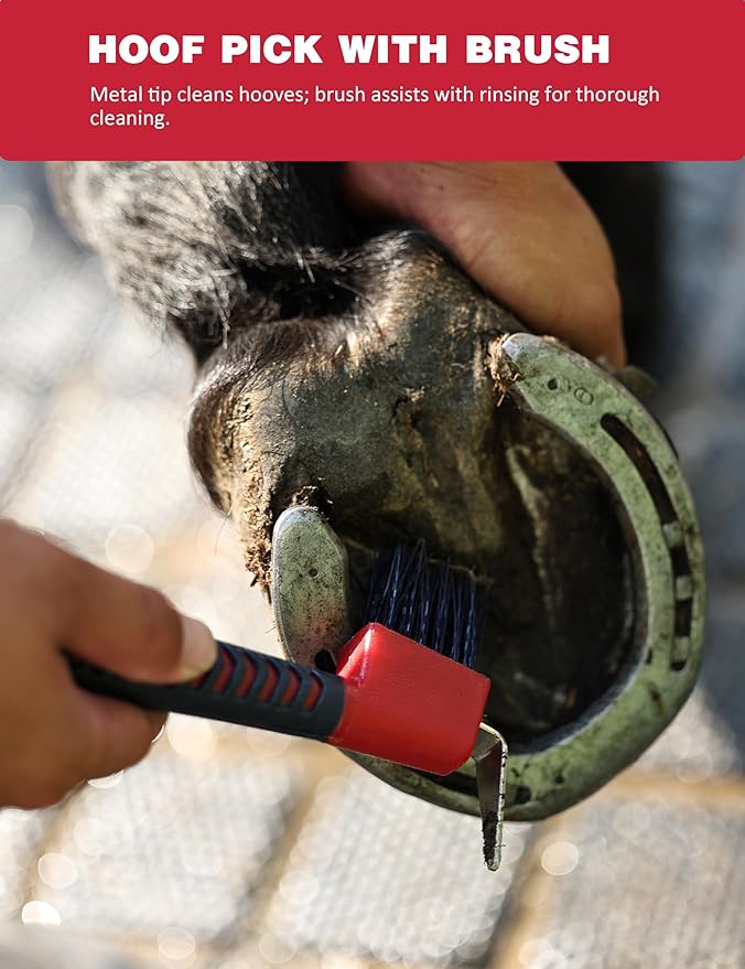 9-Piece Horse Grooming Brush Kit, Silicone Curry Comb & Grooming Brushes for Daily Care, Bathing & Shedding Shadowberry