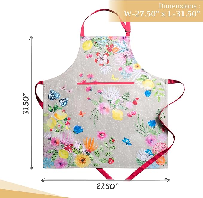 Maison d' Hermine 100% Cotton Apron for women with Pocket Kitchen Chef Apron for Men Cooking Easter Decorations