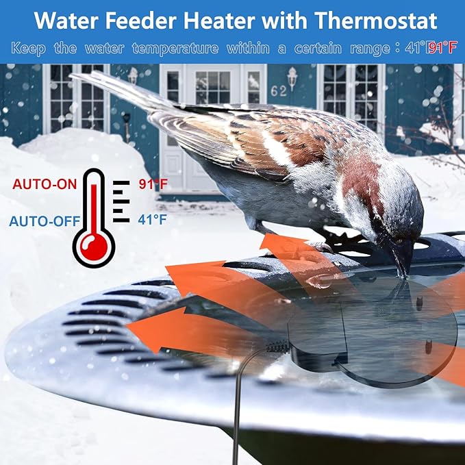150W Specialized Bird & Chicken Waterer Heater - Tailored for Avian and Poultry Drinking Needs - Perfect for Indoor & Outdoor Winter Use - Durable Aluminum Cast for Rapid, Efficient Heating