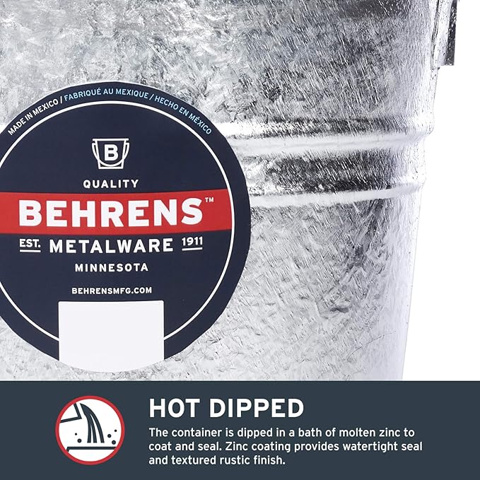 Behrens Hot-Dipped Galvanized Steel Utility Pail 10-Quart