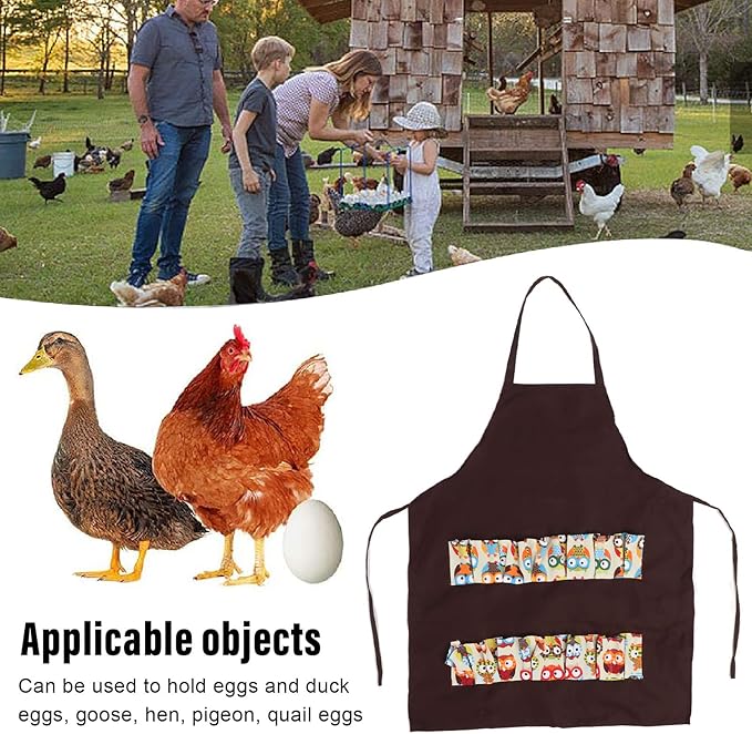 Egg Collecting Apron, Egg Collecting Gathering Holding Bib Apron with 12 Pockets for Chicken Hen Goose Duck Fresh Eggs