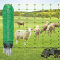 Electric Poultry Netting, Solar Powered Electric Fence, Portable Livestock Nets Mesh with 14 Posts Double Spiked, Electric Fencing for Backyards, Farms, Ranches, Gardens,108cmH