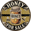 CSWLJS Honey For Sale Metal Tin Sign 8x8 In Kitchen Farm Wall Art Decor
