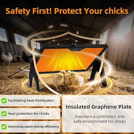 Brooder Plate for Chicks, Smart Chick Coop Heater Plate, Can Be Used for 25 Chickens,Chick Brooder Plate with Remote Control, Adjustable Temperature, Height and Angle, Coop Poultry Heating