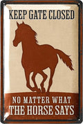 Vintage Tin Sign - Horse Barn Decor, Outdoor Horse Decor, 12x8"