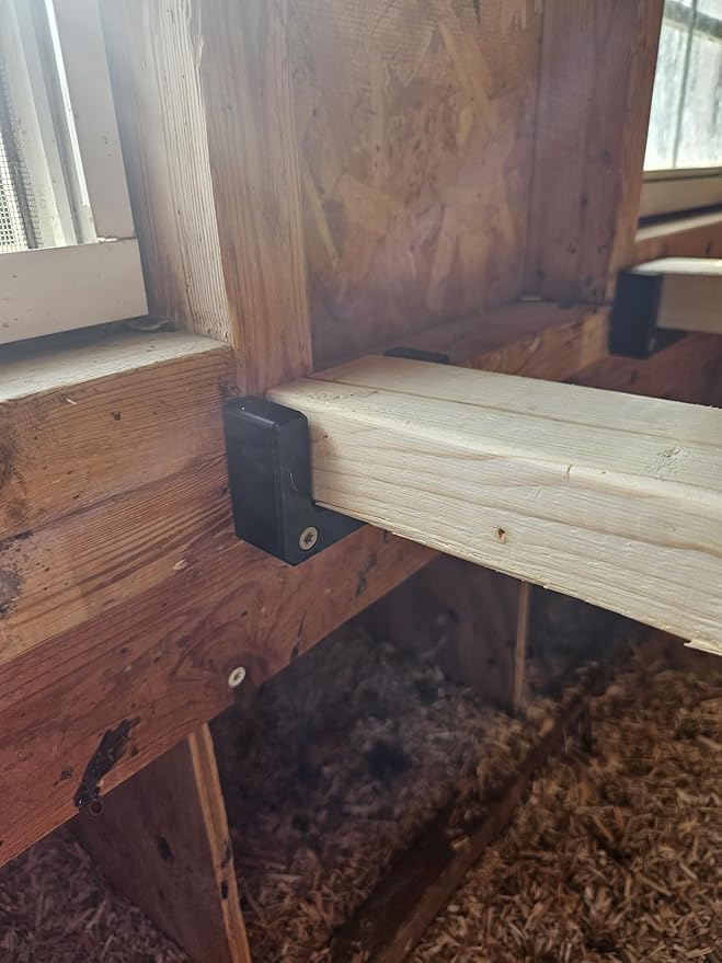 Chicken Coop Roost Brackets – Heavy-Duty Perch Mount/Holders for Poultry, Ducks, and Small Birds – Easy Install – Coop Upgrade Hardware - Pair of 2 *Hardware Included* for 2x3 Lumber