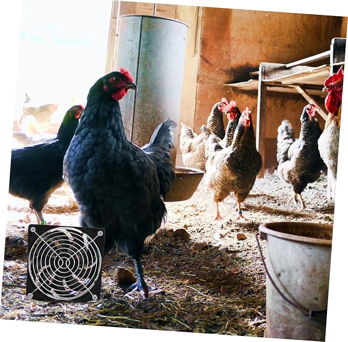 Yardwe 2sets Solar Powered Chicken Coop Fan Exhaust Ventilation System for Small Greenhouse Air Circulation Energy Saving Easy to Install