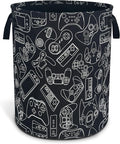Game Controller Laundry Basket Oxford Cloth Gaming Laundry Hamper With Handle Foldable Portable Clothes Storage Basket 18.9 X 16.5 In Storage Bag For Laundry Room/Bathroom/Bedroom/Dormitories