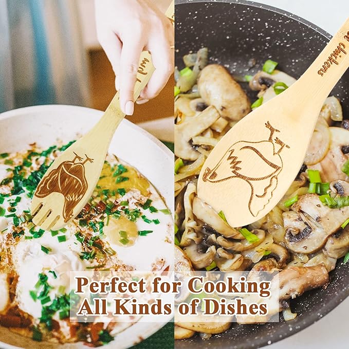 Chicken Wooden Spoons for Cooking Mothers Day Chicken Decor Chicken Kitchen Accessories Rooster Kitchen Decor Farmhouse Chicken Stuff Mothers Day Chicken Gifts for Women