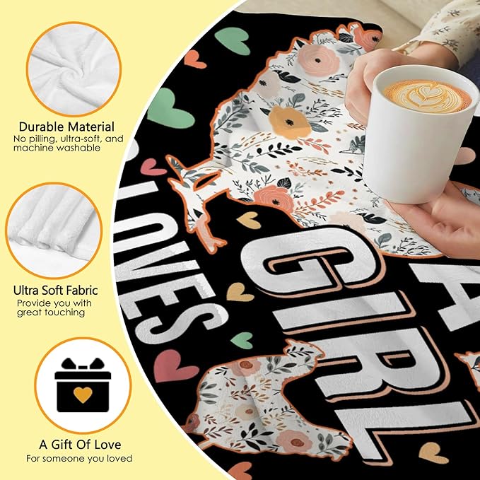 Just A Girl Who Loves Chickens Blanket | Rooster Chicken Throw Blanket for All Seasons | Chicken Animal Lovers for Girls | Farm Animal Blanket for Couch/Travel/Camping | 50"x60" for Teens