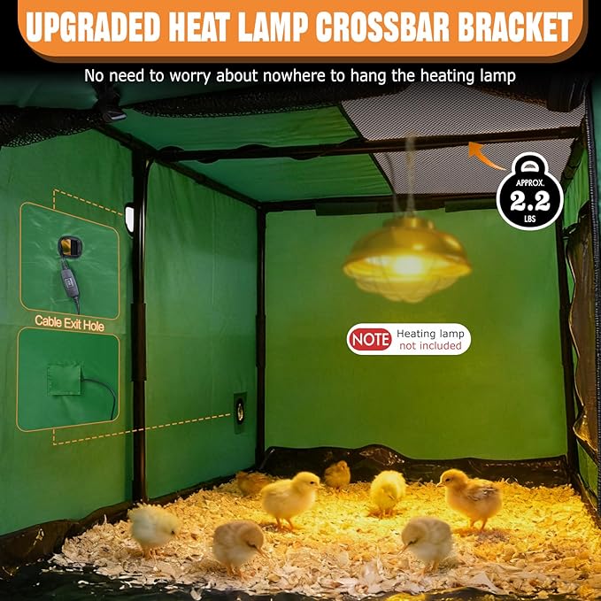 Brooder Box for Chicks, Chicken Run Large Chick Starter Kit Portable Brooding Pen with Breathable Mesh & Waterproof Pad Outdoor Indoor Small Animal Enclosures for Chicken Duck Quail (Large)